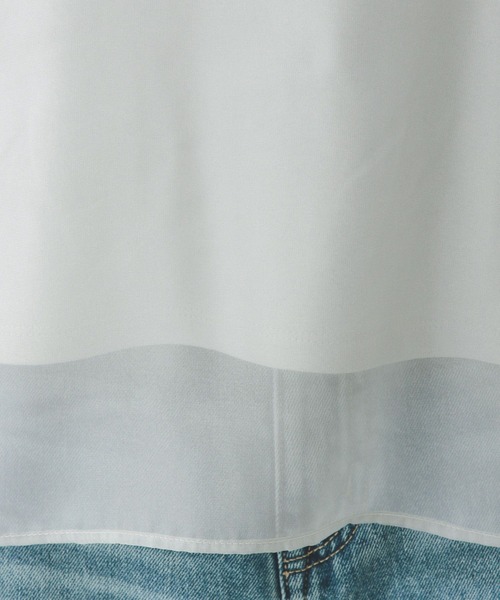 GLOBAL WORK（グローバルワーク）の「シフォンドッキング7分袖/325954（Tシャツ/カットソー・レディース・ブラック/グレイッシュベージュ/アイボリー/ライトグレー・MEDIUM/LARGE）」の15枚目の写真