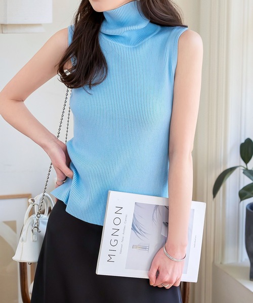 タートルネックノースリーブリブニット（ニット/セーター）｜KOBE