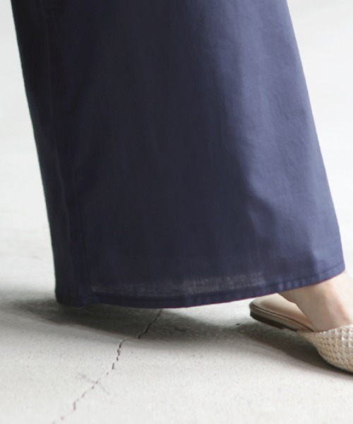 HUG.U（ハグユー）の「ダブルコットン ワイドパンツ（その他パンツ・レディース・ブラック/ベージュ/ネイビー/ホワイト/グリーン/カーキ/イエロー/ブラック系その他/レッド系その他/ブルー系その他・M(トール丈)/L(トール丈)/L(レギュラー丈)/M(レギュラー丈)）」の16枚目の写真