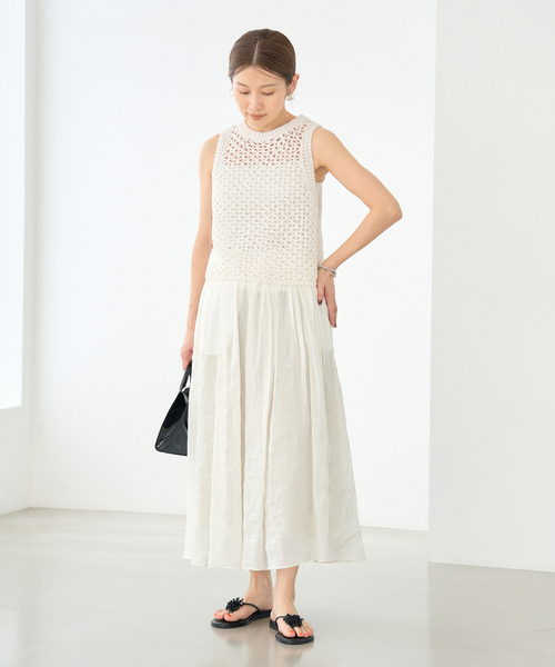 IENA(イエナ)の「ラミータックギャザースカート(スカート・レディース・ブラウン/アイボリー・38/34/36)」の12枚目の写真