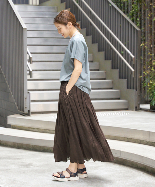 IENA(イエナ)の「ラミータックギャザースカート(スカート・レディース・ブラウン/アイボリー・38/34/36)」の19枚目の写真
