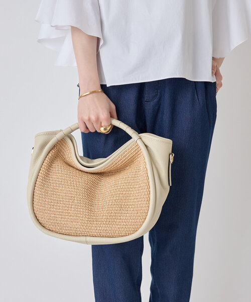 LIVETART（リヴェタート）の「《LIVETART》ラフィアハンドバッグ（トートバッグ・レディース・ブラック/ホワイト・FREE）」の3枚目の写真