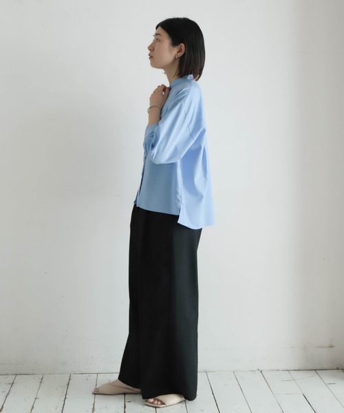 NOMBRE IMPAIR（ノンブルアンペール）の「モダールポリブロード　タックカンヌキブラウス（シャツ/ブラウス・レディース・サックスブルー/イエロー・FREE）」の4枚目の写真