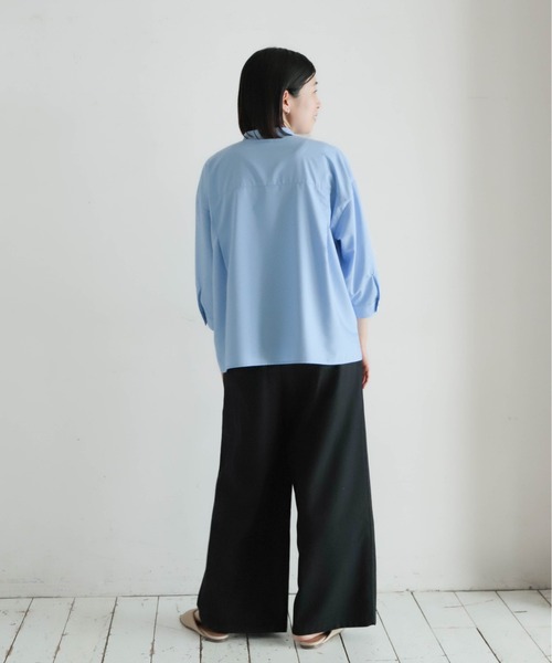NOMBRE IMPAIR（ノンブルアンペール）の「モダールポリブロード　タックカンヌキブラウス（シャツ/ブラウス・レディース・サックスブルー/イエロー・FREE）」の7枚目の写真