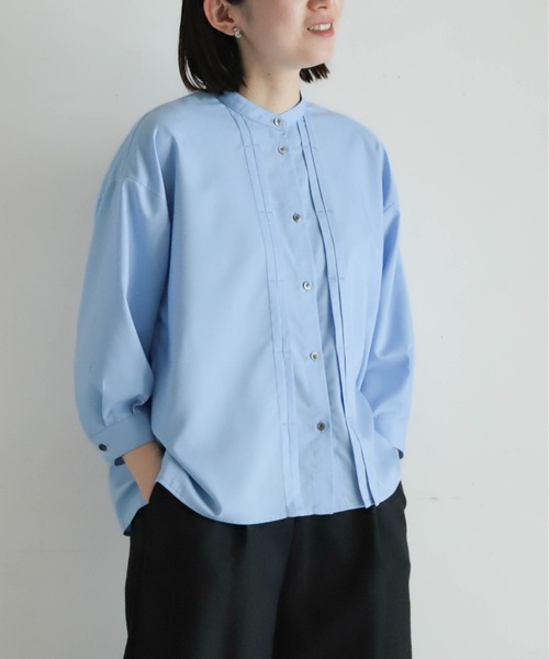 NOMBRE IMPAIR（ノンブルアンペール）の「モダールポリブロード　タックカンヌキブラウス（シャツ/ブラウス・レディース・サックスブルー/イエロー・FREE）」の6枚目の写真