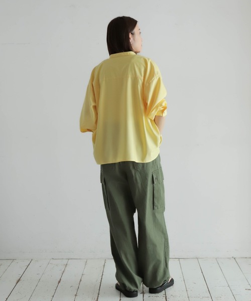 NOMBRE IMPAIR（ノンブルアンペール）の「モダールポリブロード　タックカンヌキブラウス（シャツ/ブラウス・レディース・サックスブルー/イエロー・FREE）」の14枚目の写真