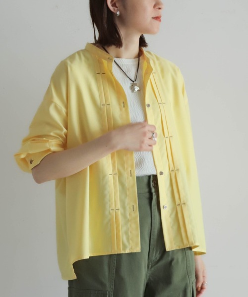 NOMBRE IMPAIR（ノンブルアンペール）の「モダールポリブロード　タックカンヌキブラウス（シャツ/ブラウス・レディース・サックスブルー/イエロー・FREE）」の11枚目の写真