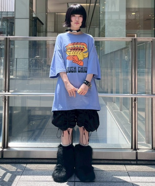 Candy Stripper(キャンディストリッパー)の「RUSH CHICK BIG BIG Tシャツ(Tシャツ/カットソー・レディース・ブラック/オフホワイト/ライトグリーン/ブルー・FREE)」の22枚目の写真