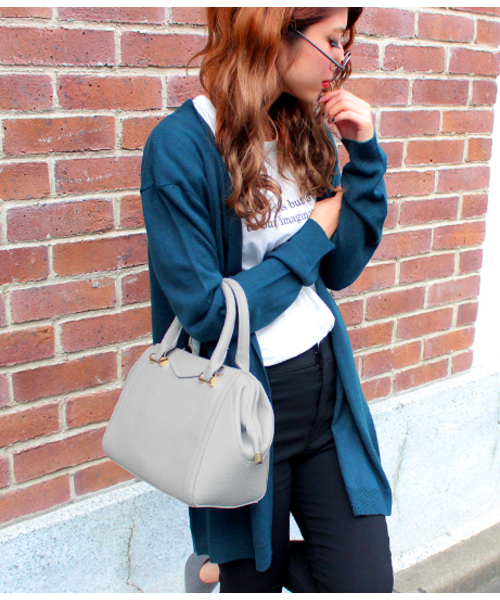 Chille anap（チルアナップ）の「シンプルバッグ（ハンドバッグ・レディース・グレー/ピンク/ブラック・FREE）」の3枚目の写真