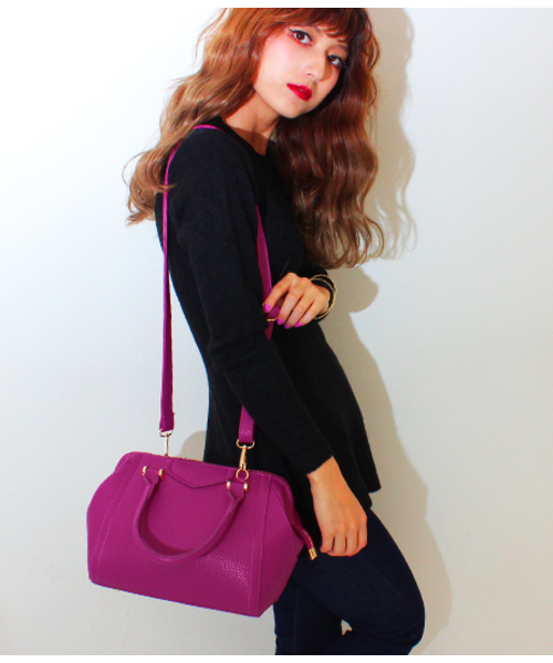 Chille anap（チルアナップ）の「シンプルバッグ（ハンドバッグ・レディース・グレー/ピンク/ブラック・FREE）」の9枚目の写真