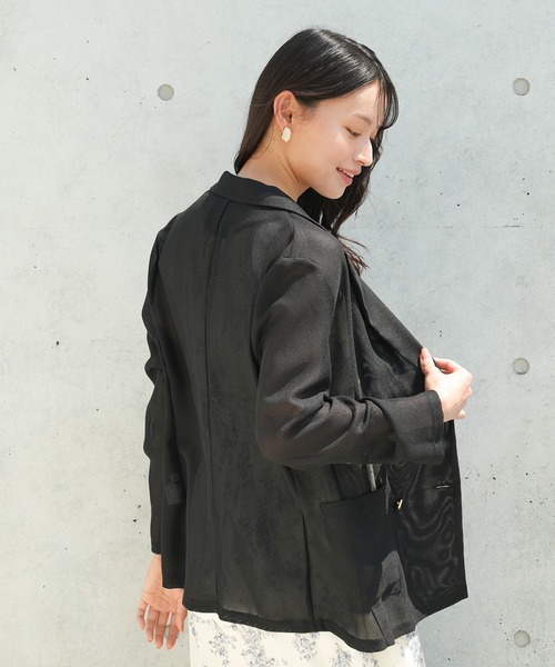 TRUDEA(トルディア)の「メッシュ ダブルボタンジャケット(テーラードジャケット・レディース・ブラック/ベージュ・MEDIUM/LARGE)」の13枚目の写真