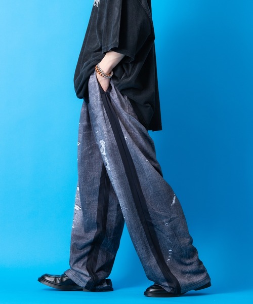 TATA 転写 デニム スウェットパンツ／大戦モデル フェイクデニム