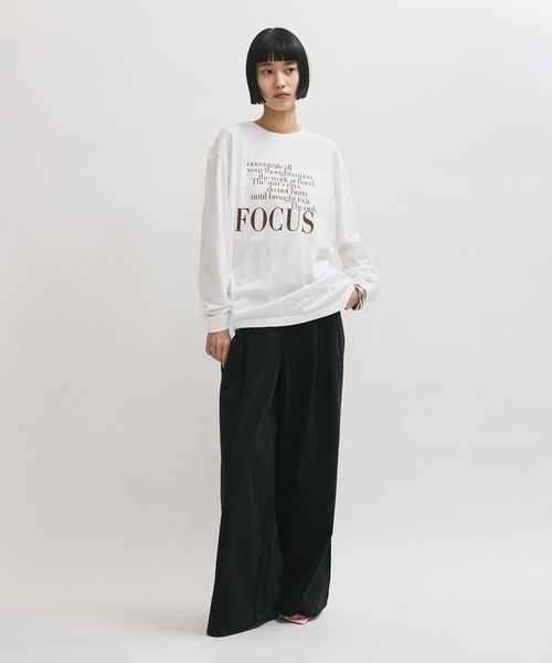 HEAR MY NAME（ヒアマイネーム）の「【HEAR MY NAME（ヒア マイネーム）】LS TEE（Tシャツ/カットソー・レディース・ホワイト/ネイビー・FREE）」の3枚目の写真