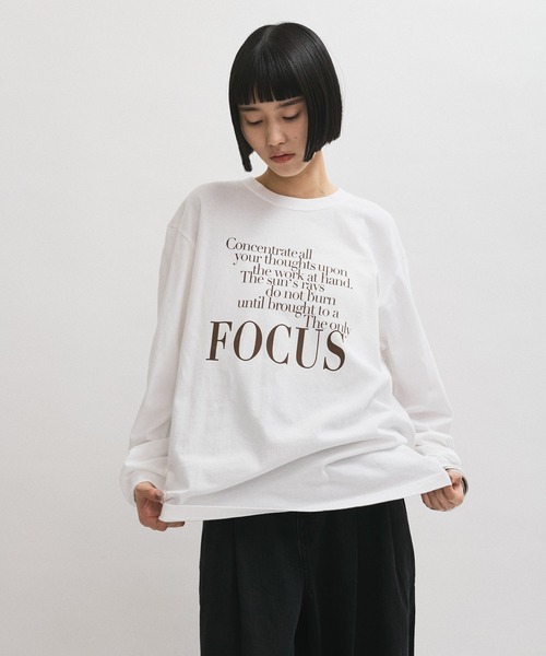 HEAR MY NAME（ヒアマイネーム）の「【HEAR MY NAME（ヒア マイネーム）】LS TEE（Tシャツ/カットソー・レディース・ホワイト/ネイビー・FREE）」の5枚目の写真