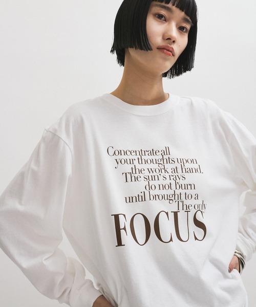 HEAR MY NAME（ヒアマイネーム）の「【HEAR MY NAME（ヒア マイネーム）】LS TEE（Tシャツ/カットソー・レディース・ホワイト/ネイビー・FREE）」の6枚目の写真