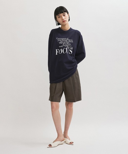 HEAR MY NAME（ヒアマイネーム）の「【HEAR MY NAME（ヒア マイネーム）】LS TEE（Tシャツ/カットソー・レディース・ホワイト/ネイビー・FREE）」の7枚目の写真