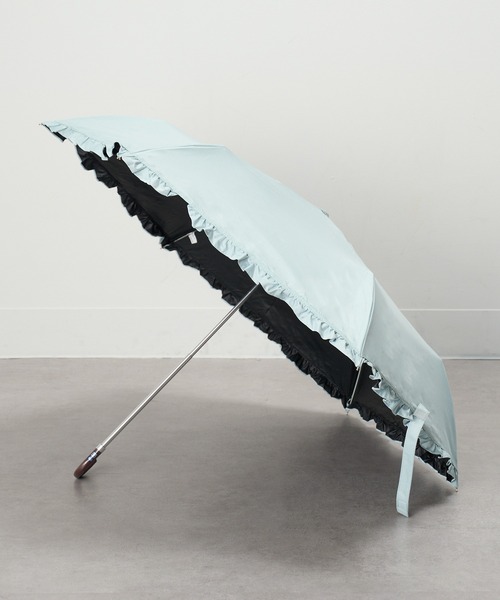 SETUP7(セットアップセブン)の「【SETUP7】50cm 無地フリル 晴雨兼用 折りたたみ傘 日傘 UPF50+ 紫外線対策 18850 MYJ(折りたたみ傘・レディース・ブラック/ベージュ/パープル/ミント/モカ・FREE)」の4枚目の写真