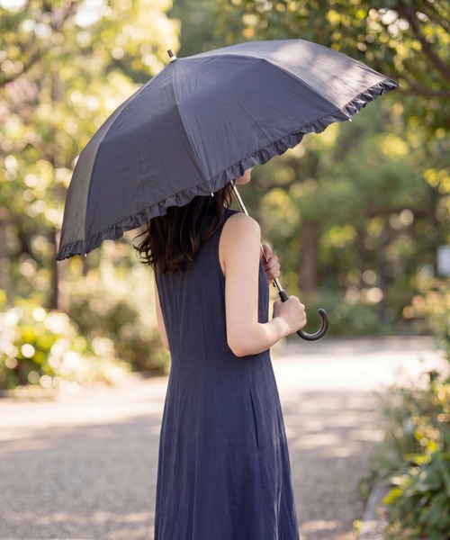 SETUP7(セットアップセブン)の「【SETUP7】50cm 無地フリル 晴雨兼用 折りたたみ傘 日傘 UPF50+ 紫外線対策 18850 MYJ(折りたたみ傘・レディース・ブラック/ベージュ/パープル/ミント/モカ・FREE)」の13枚目の写真