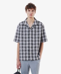 LACOSTE | リネンブレンドオープンカラーオンブレチェックシャツ(シャツ/ブラウス)