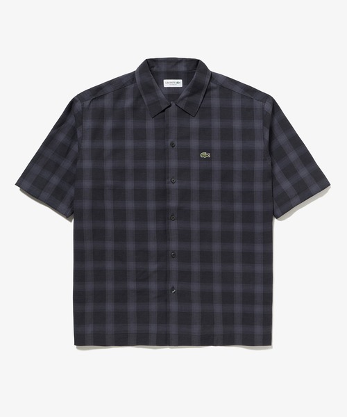 LACOSTE(ラコステ)の「リネンブレンドオープンカラーオンブレチェックシャツ(シャツ/ブラウス・メンズ・グレー/グレイッシュブルー/ブラウン/ブラック/オフホワイト/ネイビー・39/38/41/40)」の11枚目の写真