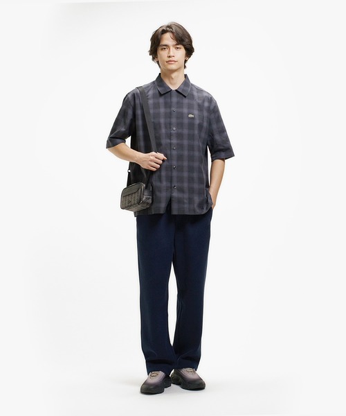 LACOSTE(ラコステ)の「リネンブレンドオープンカラーオンブレチェックシャツ(シャツ/ブラウス・メンズ・グレー/グレイッシュブルー/ブラウン/ブラック/オフホワイト/ネイビー・39/38/41/40)」の13枚目の写真