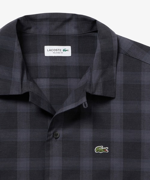 LACOSTE(ラコステ)の「リネンブレンドオープンカラーオンブレチェックシャツ(シャツ/ブラウス・メンズ・グレー/グレイッシュブルー/ブラウン/ブラック/オフホワイト/ネイビー・39/38/41/40)」の16枚目の写真
