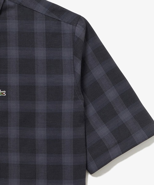 LACOSTE(ラコステ)の「リネンブレンドオープンカラーオンブレチェックシャツ(シャツ/ブラウス・メンズ・グレー/グレイッシュブルー/ブラウン/ブラック/オフホワイト/ネイビー・39/38/41/40)」の18枚目の写真