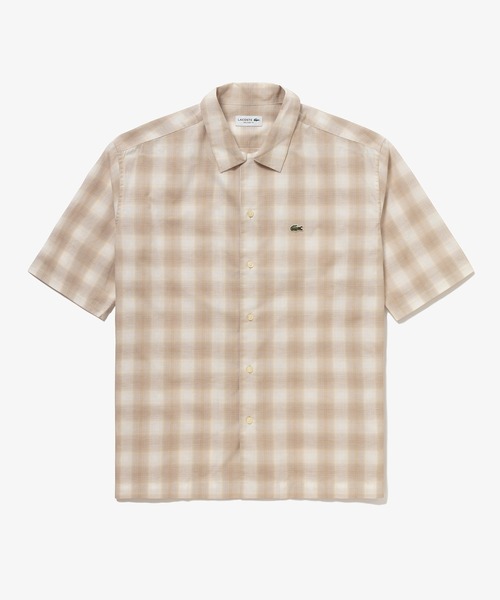 LACOSTE(ラコステ)の「リネンブレンドオープンカラーオンブレチェックシャツ(シャツ/ブラウス・メンズ・グレー/グレイッシュブルー/ブラウン/ブラック/オフホワイト/ネイビー・39/38/41/40)」の22枚目の写真