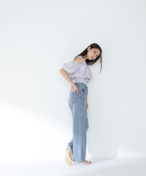 ニット セーター タフタドッキングオフショルニット レディース NATURAL BEAUTY BASIC ニット セーター タフタドッキング