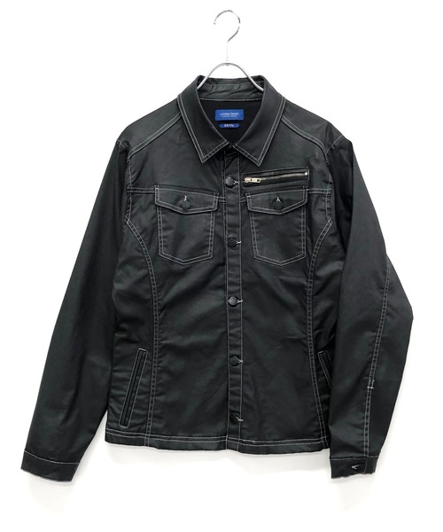 London Denim(ロンドンデニム)の「Erith Denim Shirt/ブラックコーティング オーバーシャツ ブルゾン(デニムジャケット・メンズ・ブラック・SMALL/MEDIUM)」の3枚目の写真