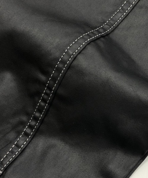 London Denim(ロンドンデニム)の「Erith Denim Shirt/ブラックコーティング オーバーシャツ ブルゾン(デニムジャケット・メンズ・ブラック・SMALL/MEDIUM)」の14枚目の写真