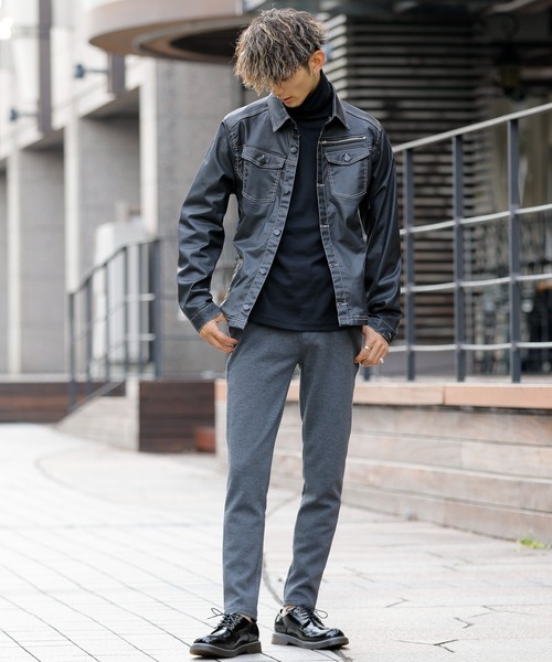 London Denim(ロンドンデニム)の「Erith Denim Shirt/ブラックコーティング オーバーシャツ ブルゾン(デニムジャケット・メンズ・ブラック・SMALL/MEDIUM)」の19枚目の写真