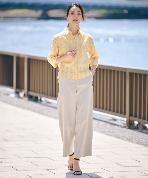 J.PRESS(ジェイプレス)の「【洗える・接触冷感・撥水・UVカット】タスランチノ パンツ(チノパンツ・レディース・ベージュ系/黄土色系・9/7/13/11)」の14枚目の写真