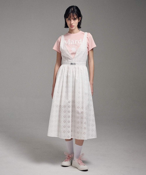 ●Mardi Mercredi● MAXI DRESS V NECK EYELET MAXI DRESS V NECK EYELET（ドレス）｜Mardi Mercredi（マルディ