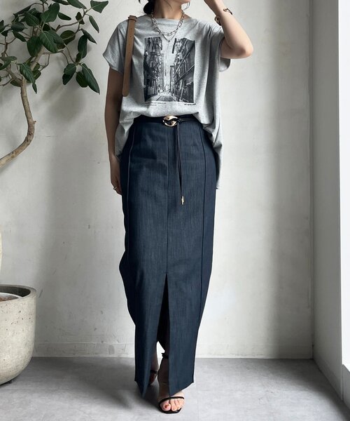 DouDou(ドゥドゥ)の「【WEB限定】バックジップフォトプリントTEE(Tシャツ/カットソー・レディース・ダークグレー/オフホワイト/グレー・FREE)」の8枚目の写真