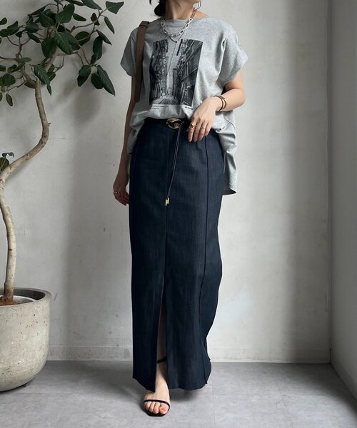 DouDou(ドゥドゥ)の「【WEB限定】バックジップフォトプリントTEE(Tシャツ/カットソー・レディース・ダークグレー/オフホワイト/グレー・FREE)」の9枚目の写真
