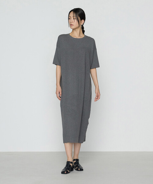 COMME CA（コムサ）の「14G強撚天竺編 ニットワンピース（ワンピース・レディース・ブルー/グレー・FREE）」の4枚目の写真