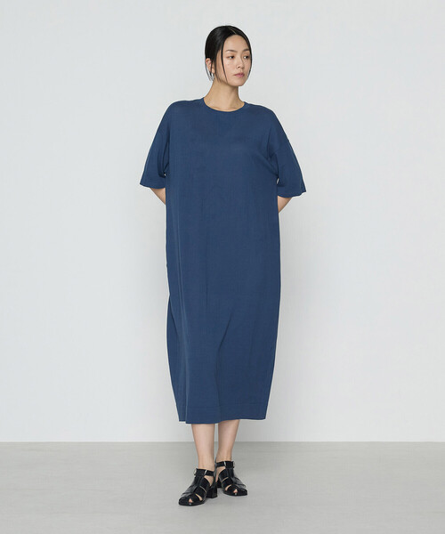 COMME CA（コムサ）の「14G強撚天竺編 ニットワンピース（ワンピース・レディース・ブルー/グレー・FREE）」の5枚目の写真