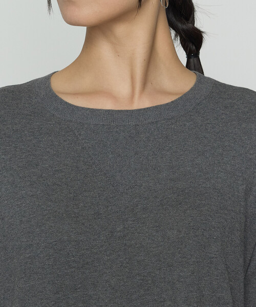 COMME CA（コムサ）の「14G強撚天竺編 ニットワンピース（ワンピース・レディース・ブルー/グレー・FREE）」の11枚目の写真