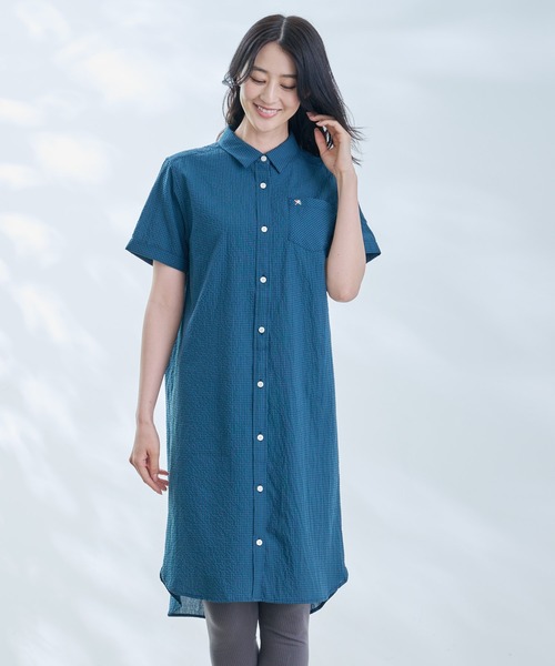 Arnold Palmer（アーノルドパーマー）の「ギンガムチェック シャツワンピース（シャツワンピース・レディース・グリーン/ブラック/ネイビー・S/M/L）」の6枚目の写真