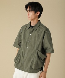 VERON（ヴァロン）の「コットンナイロンキャンバスサイドコードビッグマルチポケットハーフスリーブシャツジャケット　セットアップ対応（シャツ/ブラウス）」