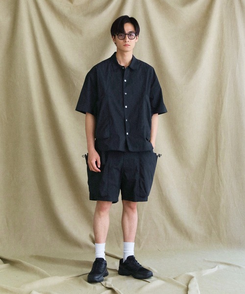 VERON(ヴァロン)の「コットンナイロンキャンバスサイドコードビッグマルチポケットハーフスリーブシャツジャケット セットアップ対応(シャツ/ブラウス・メンズ・ブラック/オリーブ/ベージュ・L/M)」の8枚目の写真