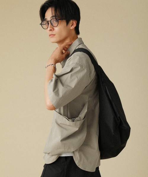 VERON(ヴァロン)の「コットンナイロンキャンバスサイドコードビッグマルチポケットハーフスリーブシャツジャケット セットアップ対応(シャツ/ブラウス・メンズ・ブラック/オリーブ/ベージュ・L/M)」の16枚目の写真