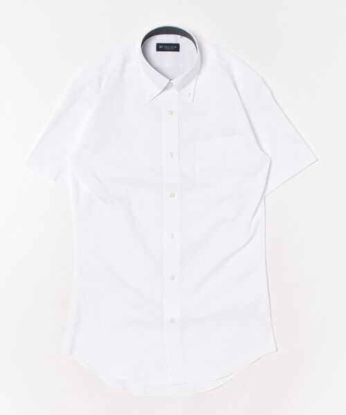 TOKYO SHIRTS（トウキョウシャツ）の「【透け防止】 形態安定ノンアイロン ボタンダウン 半袖ビジネスワイシャツ（ビジネスシャツ・メンズ・ホワイト・首回り39cm/首回り41cm/首回り42cm/首回り43cm/首回り37cm）」の6枚目の写真