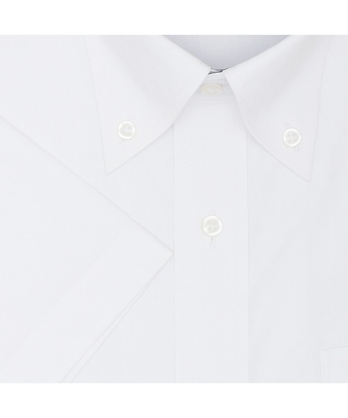 TOKYO SHIRTS（トウキョウシャツ）の「【透け防止】 形態安定ノンアイロン ボタンダウン 半袖ビジネスワイシャツ（ビジネスシャツ・メンズ・ホワイト・首回り39cm/首回り41cm/首回り42cm/首回り43cm/首回り37cm）」の3枚目の写真