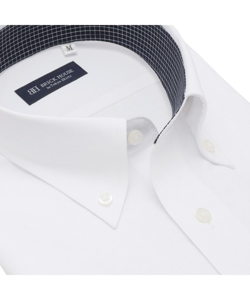 TOKYO SHIRTS（トウキョウシャツ）の「【透け防止】 形態安定ノンアイロン ボタンダウン 半袖ビジネスワイシャツ（ビジネスシャツ・メンズ・ホワイト・首回り39cm/首回り41cm/首回り42cm/首回り43cm/首回り37cm）」の2枚目の写真