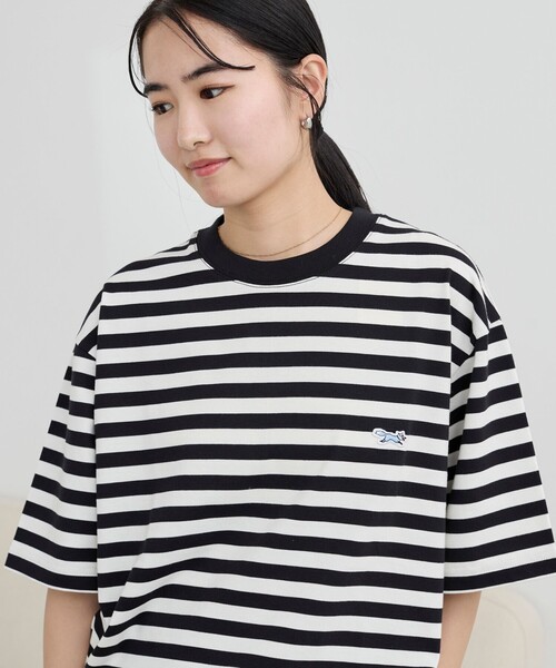 PENNEYS(ぺニーズ)の「Penneys(ぺニーズ)別注ワンポイントボーダーTシャツ(Tシャツ/カットソー・メンズ・ネイビー/ベージュ/ホワイト・L/XL/M/S)」の6枚目の写真