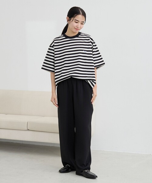 PENNEYS(ぺニーズ)の「Penneys(ぺニーズ)別注ワンポイントボーダーTシャツ(Tシャツ/カットソー・メンズ・ネイビー/ベージュ/ホワイト・L/XL/M/S)」の5枚目の写真