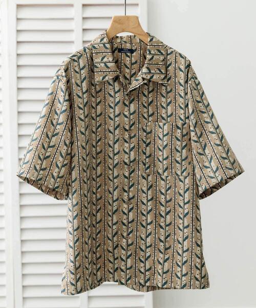 ITEMS URBANRESEARCH(アイテムズ アーバンリサーチ)の「リーフプリントオープンカラー半袖シャツ(シャツ/ブラウス・メンズ・ブラウン/ブラック/ベージュ・LARGE/MEDIUM)」の14枚目の写真