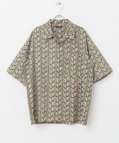ITEMS URBANRESEARCH(アイテムズ アーバンリサーチ)の「リーフプリントオープンカラー半袖シャツ(シャツ/ブラウス・メンズ・ブラウン/ブラック/ベージュ・LARGE/MEDIUM)」の15枚目の写真